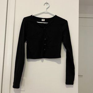 Sunday Best Black cropped button-up cardigan